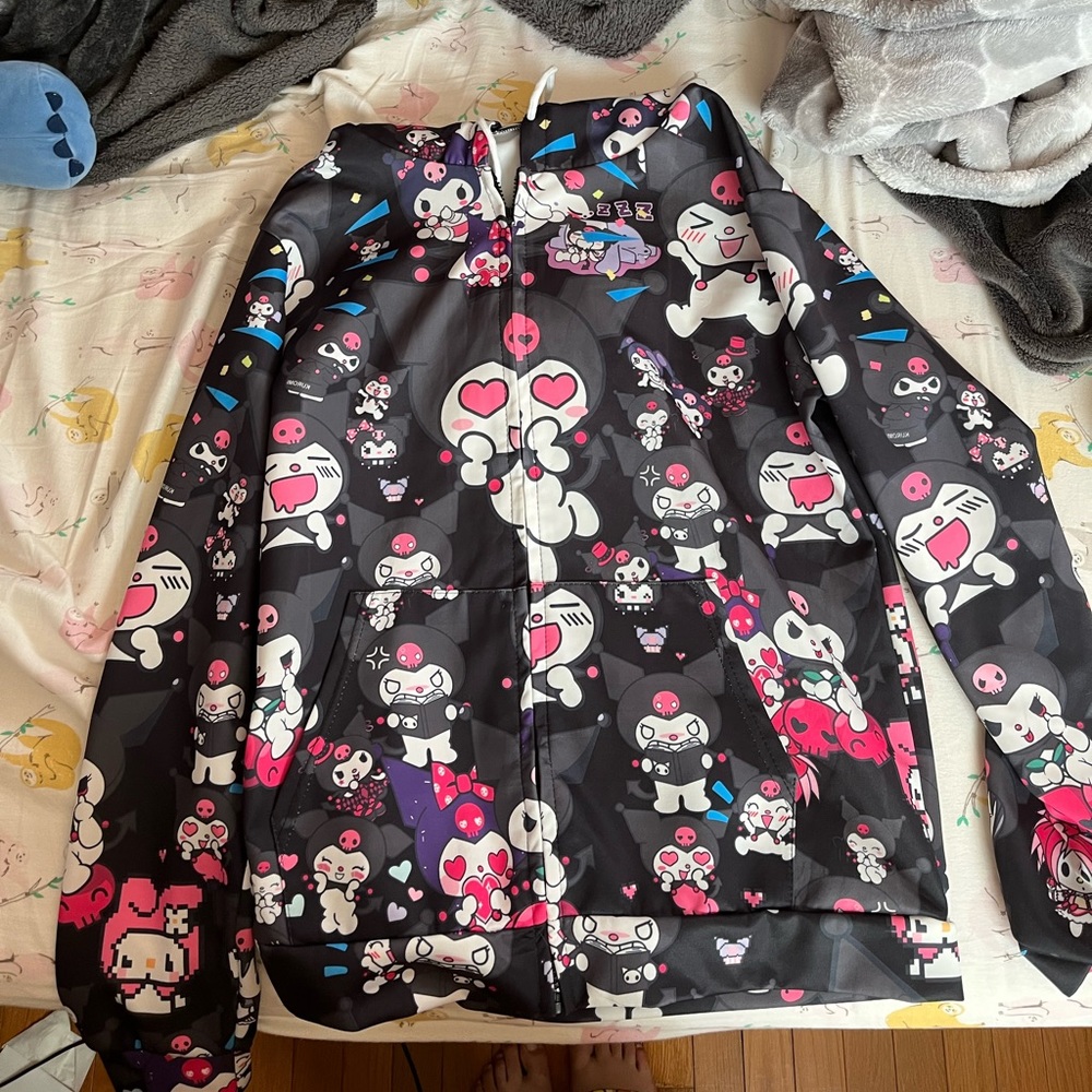 Kuromi/my melody sanrio zip up hoodie